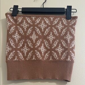 ❤️Clearance ❤️Savvy Brown  Cream Ribbed Pencil Crop Top